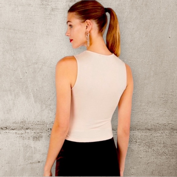 Express Metallic Sequin Embellished Tank in Blush - Picture 2 of 3